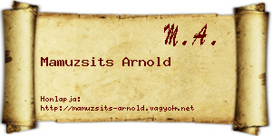 Mamuzsits Arnold névjegykártya